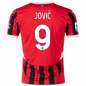 Effortless Style Puma AC Milan Luka Jovi? Home Jersey w/ Serie A Patch 24/25 (Puma Red/Puma Black)