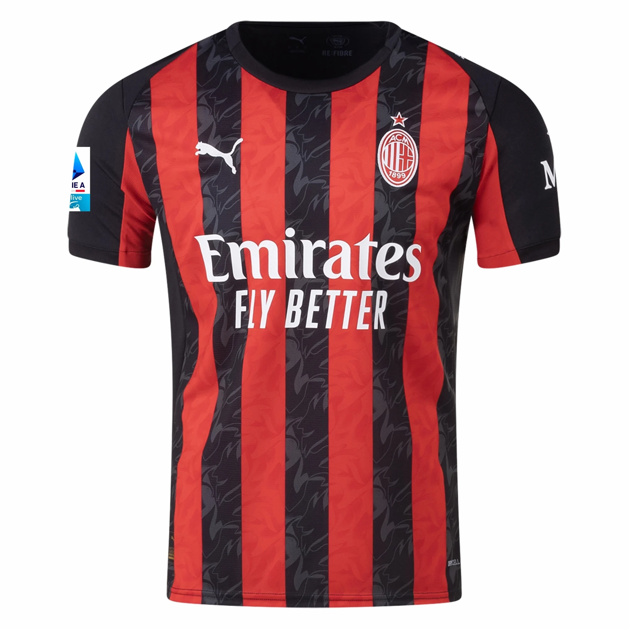 Puma AC Milan Luka Modric Home Jersey w/ Serie A Patch 25/26 (Red/Black) Wear Resistant Reinforcement Contoured Silicone Grippers