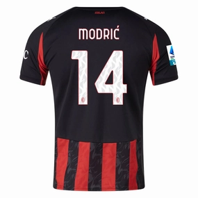 Puma AC Milan Luka Modric Home Jersey w/ Serie A Patch 25/26 (Red/Black) Game Vibes Flex Fit Construction