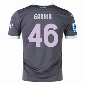 Flexible Knit Construction Puma AC Milan Matteo Gabbia Third Jersey w/ Serie A Patch 24/25 (Shadow Gray/Fresh Mint)