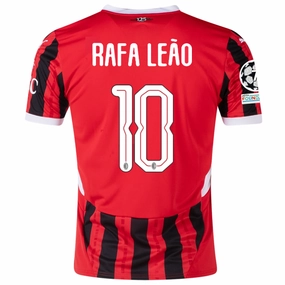 Quick Cool Material Puma AC Milan Rafael Le?o Home Jersey w/ Champions League Patches 24/25 (Puma Red/Puma Black)
