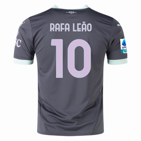 Puma AC Milan Rafael Leao Third Jersey w/ Serie A Patch 24/25 (Shadow Gray/Fresh Mint) Second Skin Flexible Fit