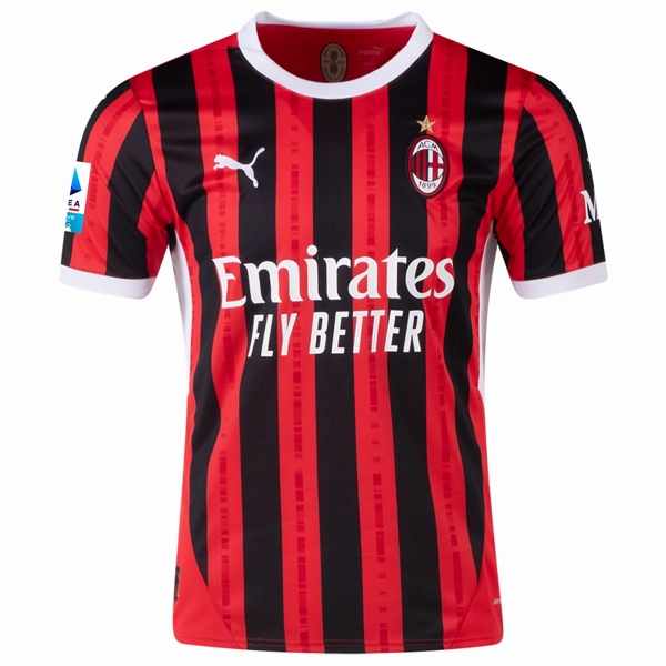Fitness Apparel Athletic Performance Puma AC Milan Ruben Loftus-Cheek Home Jersey w/ Serie A Patch 24/25 (Puma Red/Puma Black)