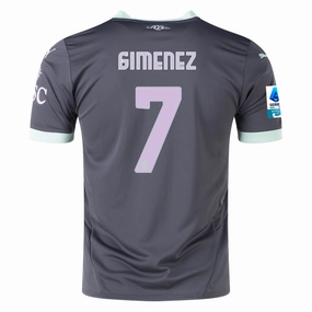 Flatlock Seam Finish Puma AC Milan Santiago Gimenez Third Jersey w/ Serie A Patch 24/25 (Shadow Gray/Fresh Mint)