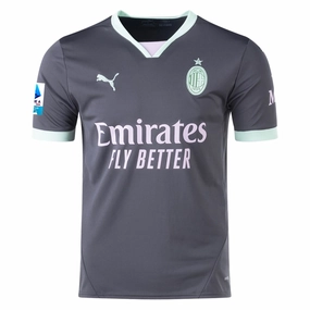 Puma AC Milan Third Jersey w/ Serie A Patch 24/25 (Shadow Gray/Fresh Mint) Action Performance Fitness Apparel