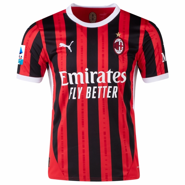 Puma AC Milan Yacine Adli Home Jersey w/ Serie A Patch 24/25 (Puma Red/Puma Black) All Day Comfort Fit