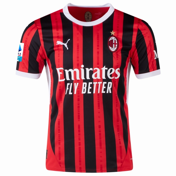 Athletic Outfit Flexible Cuff Design Puma AC Milan Yacine Adli Home Jersey w/ Serie A Patch 24/25 (Puma Red/Puma Black)