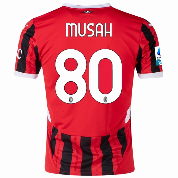 Second Skin Puma AC Milan Yunus Musah Home Jersey w/ Serie A Patch 24/25 (Puma Red/Puma Black)