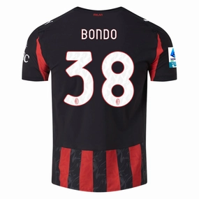 Puma Bondo Men's AC Milan Authentic Home Jersey 25/26 w/ Seria A Patch (Red/Black) Easy Fit Wear Anti Pilling Construction