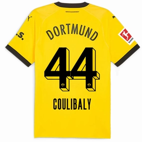 Roll Up Cuff System Puma Borussia Dortmund Authentic Coulibaly Home Jersey w/ Bundesliga Patch 23/24 (Cyber Yellow/Puma Black)