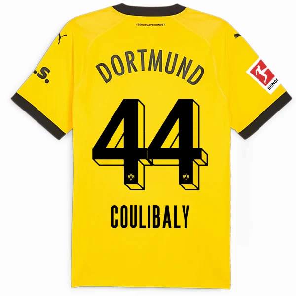 Roll Up Cuff System Puma Borussia Dortmund Authentic Coulibaly Home Jersey w/ Bundesliga Patch 23/24 (Cyber Yellow/Puma Black)