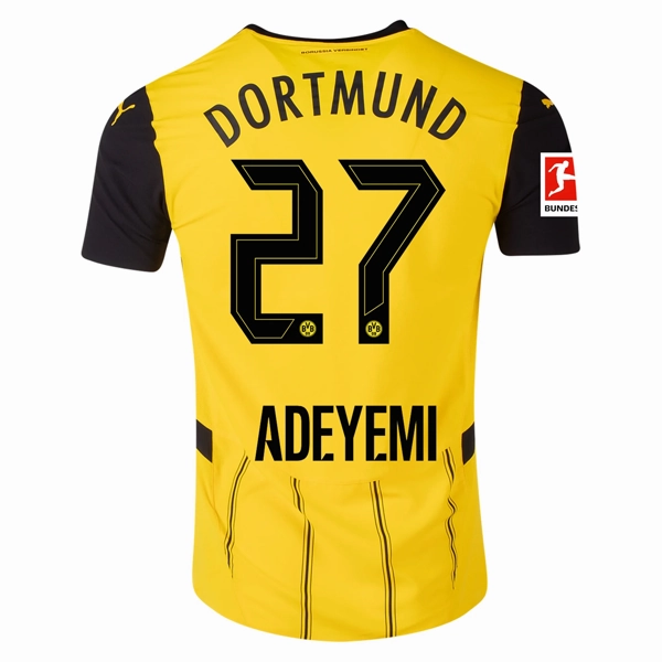 Light Diffusion Knit Puma Borussia Dortmund Authentic Karim Adeyemi Home Jersey w/ Bundesliga Patch 24/25 (Faster Yellow/Puma Black)