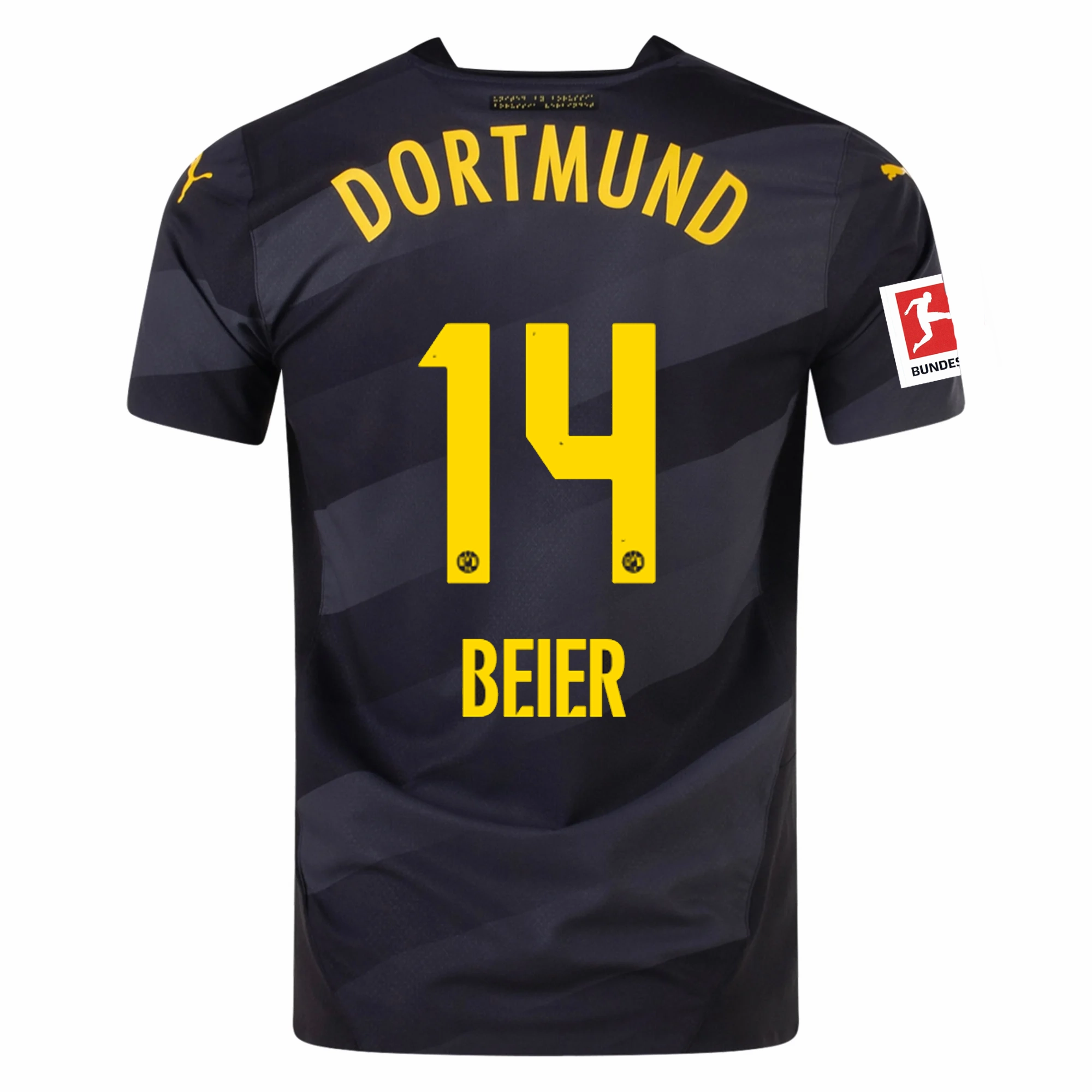 fitness gear Puma Borussia Dortmund Authentic Maximilian Beier Away Jersey w/ Bundesliga Patch 24/25 (Puma Black/Faster Yellow)
