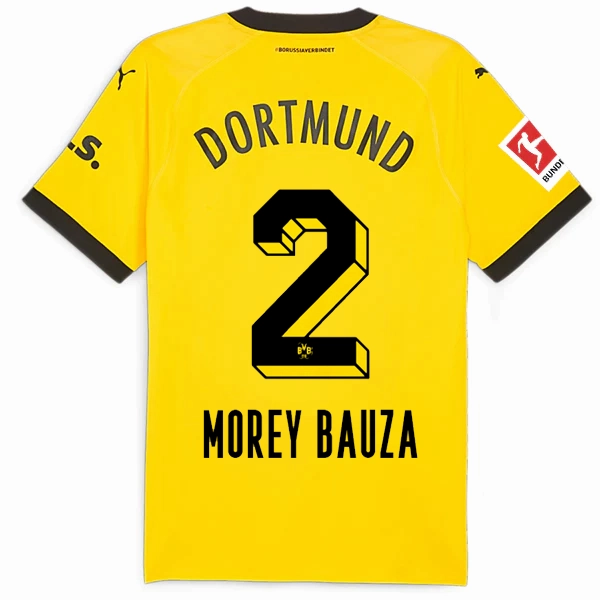 Puma Borussia Dortmund Authentic Morey Bauza Home Jersey w/ Bundesliga Patch 23/24 (Cyber Yellow/Puma Black) Strong Fabric Chic Design