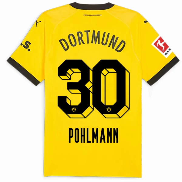 Stretchable Seams Puma Borussia Dortmund Authentic Pohlmann Home Jersey w/ Bundesliga Patch 23/24 (Cyber Yellow/Puma Black)