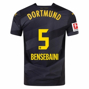 Puma Borussia Dortmund Authentic Ramy Bensebaini Away Jersey w/ Bundesliga Patch 24/25 (Puma Black/Faster Yellow) Bold Form Chic Design