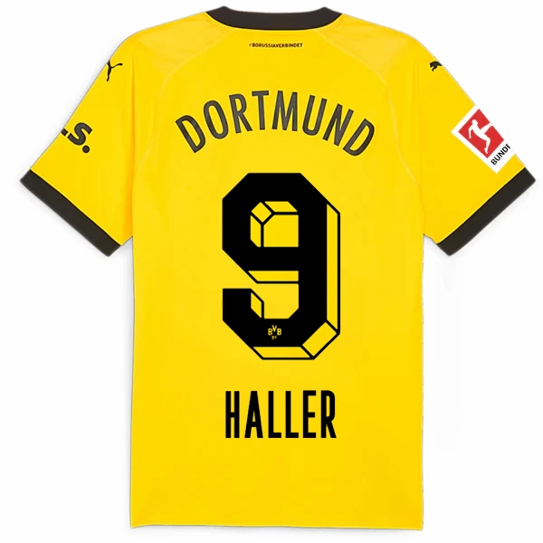 Open Weave Puma Borussia Dortmund Authentic Sebastian Haller Home Jersey w/ Bundesliga Patch 23/24 (Cyber Yellow/Puma Black)