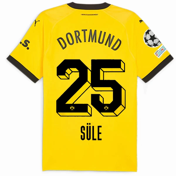 Daily Training Puma Borussia Dortmund Authentic Sule Home Jersey w/ Champions League Patches 23/24 (Cyber Yellow/Puma Black)