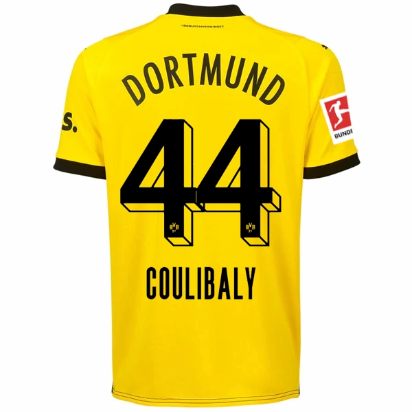 Eco Conscious Manufacturing Street Fit Puma Borussia Dortmund Coulibaly Home Jersey w/ Bundesliga Patch 23/24 (Cyber Yellow/Puma Black)