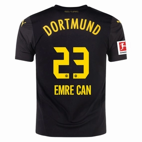 Puma Borussia Dortmund Emre Can Away Jersey w/ Bundesliga Patch 24/25 (Puma Black/Faster Yellow) Flex Foam Reinforced Bold Graphics