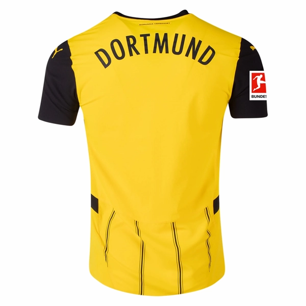Puma Borussia Dortmund Home Jersey w/ Bundesliga Patch 24/25 (Faster Yellow/Puma Black) Temperature Control Technology Ultra Soft Texture