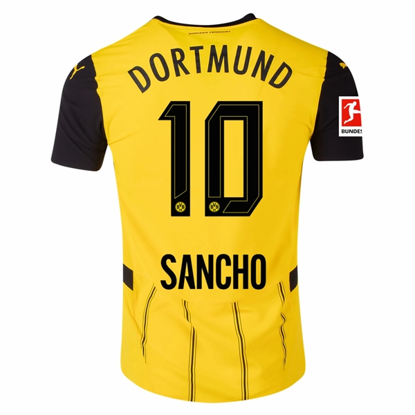 Puma Borussia Dortmund Jadon Sancho Home Jersey w/ Bundesliga Patch 24/25 (Faster Yellow/Puma Black) Speed Focus Ultra lightweight