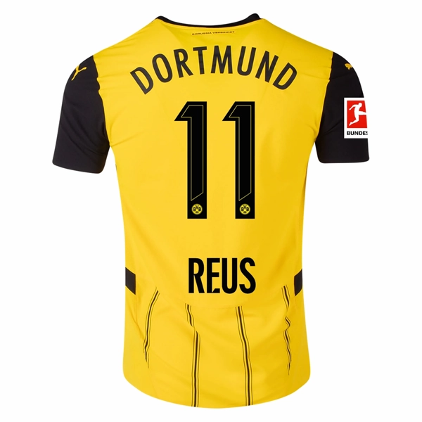 Abrasion Free Design Puma Borussia Dortmund Marco Reus Home Jersey w/ Bundesliga Patch 24/25 (Faster Yellow/Puma Black)