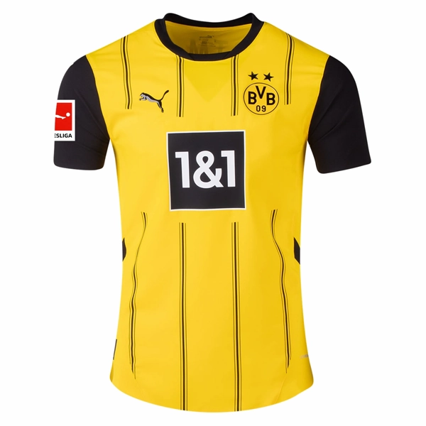 Eco Friendly Dye Process Anti Slip Hem Guard Puma Borussia Dortmund Niclas F??llkrug Home Jersey w/ Bundesliga Patch 24/25 (Faster Yellow/Puma Black)