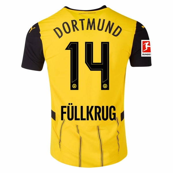 Quick Movement Dynamic Style Puma Borussia Dortmund Niclas F??llkrug Home Jersey w/ Bundesliga Patch 24/25 (Faster Yellow/Puma Black)