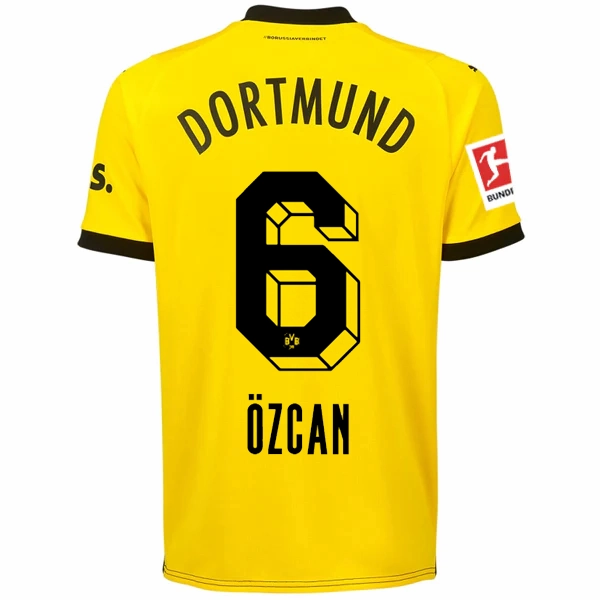 Sweat Resistant Finish Puma Borussia Dortmund Ozcan Home Jersey w/ Bundesliga Patch 23/24 (Cyber Yellow/Puma Black)