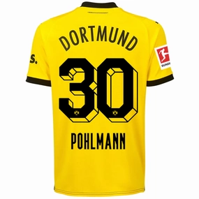 Puma Borussia Dortmund Pohlamann Home Jersey w/ Bundesliga Patch 23/24 (Cyber Yellow/Puma Black) Abrasion Free Design