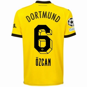 Friction Dispersing Weave Minimalist Raglan Sleeve Puma Borussia Dortmund Salih ?zcan Home Jersey w/ Champions League Patches 23/24 (Cyber Yellow/Puma Black)