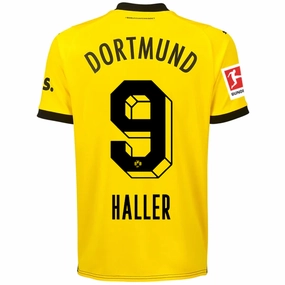 Puma Borussia Dortmund Sebastian Haller Home Jersey w/ Bundesliga Patch 23/24 (Cyber Yellow/Puma Black) Hollow Core Fiber