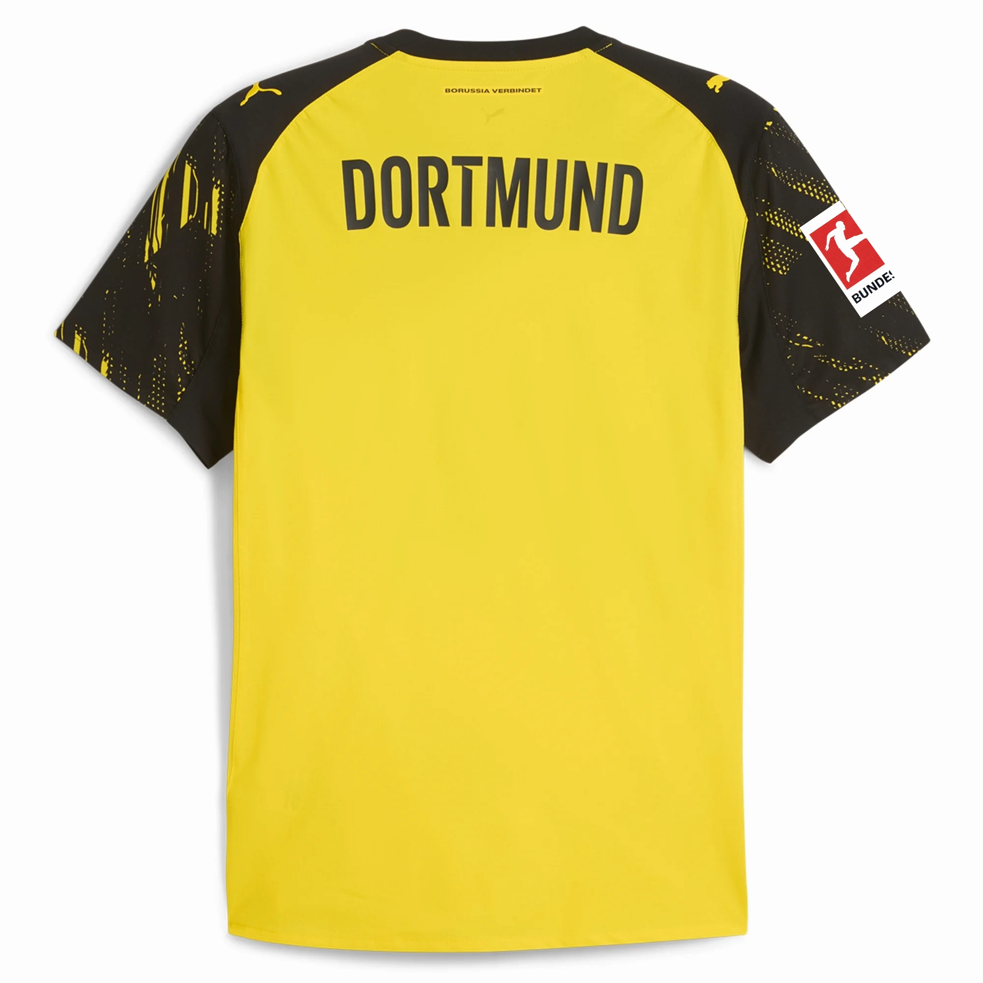Flatlock Seams Puma BVB Dortmund Authentic Home Jersey w/ Bundesliga Patch 25/26 (Faster Yellow/Puma Black)