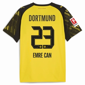 Feel Good Fit Reinforced Seams Puma BVB Dortmund Emre Can Home Jersey w/ Bundesliga Patch 25/26 (Faster Yellow/Black)