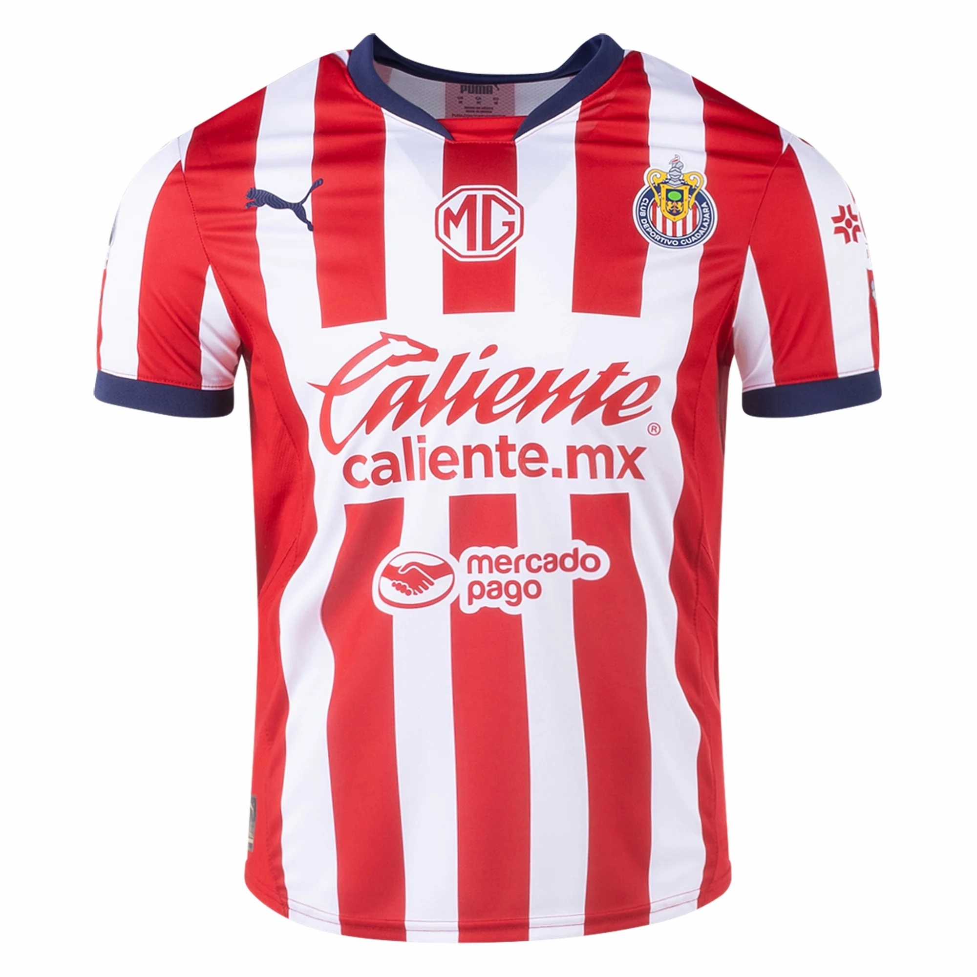 Flex Performance Contrast Trim Detailing Puma Chivas Authentic Chicharito Home Jersey 24/25 (Puma Red/White)