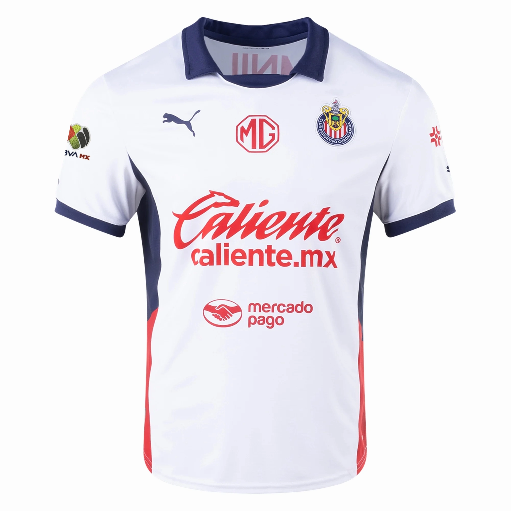 Reinforced Shoulder Panels Interlock Knit Structure Puma Chivas Away Jersey w/ Liga MX Patch 24/25 (Puma White)