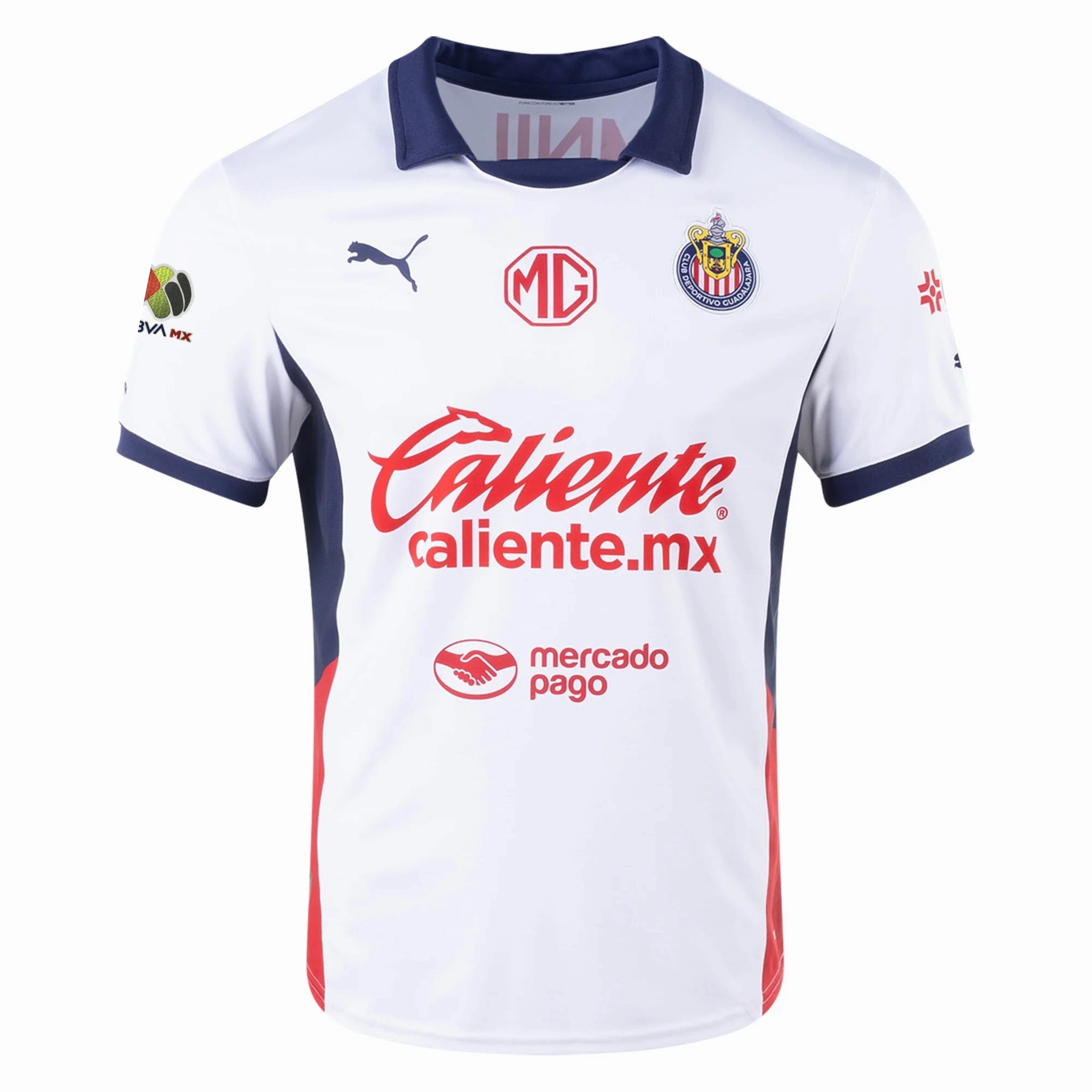 Puma Chivas Away Jersey w/ Liga MX Patch 24/25 (Puma White) Recycled Polyester Blend Advanced Elasticity Fibers