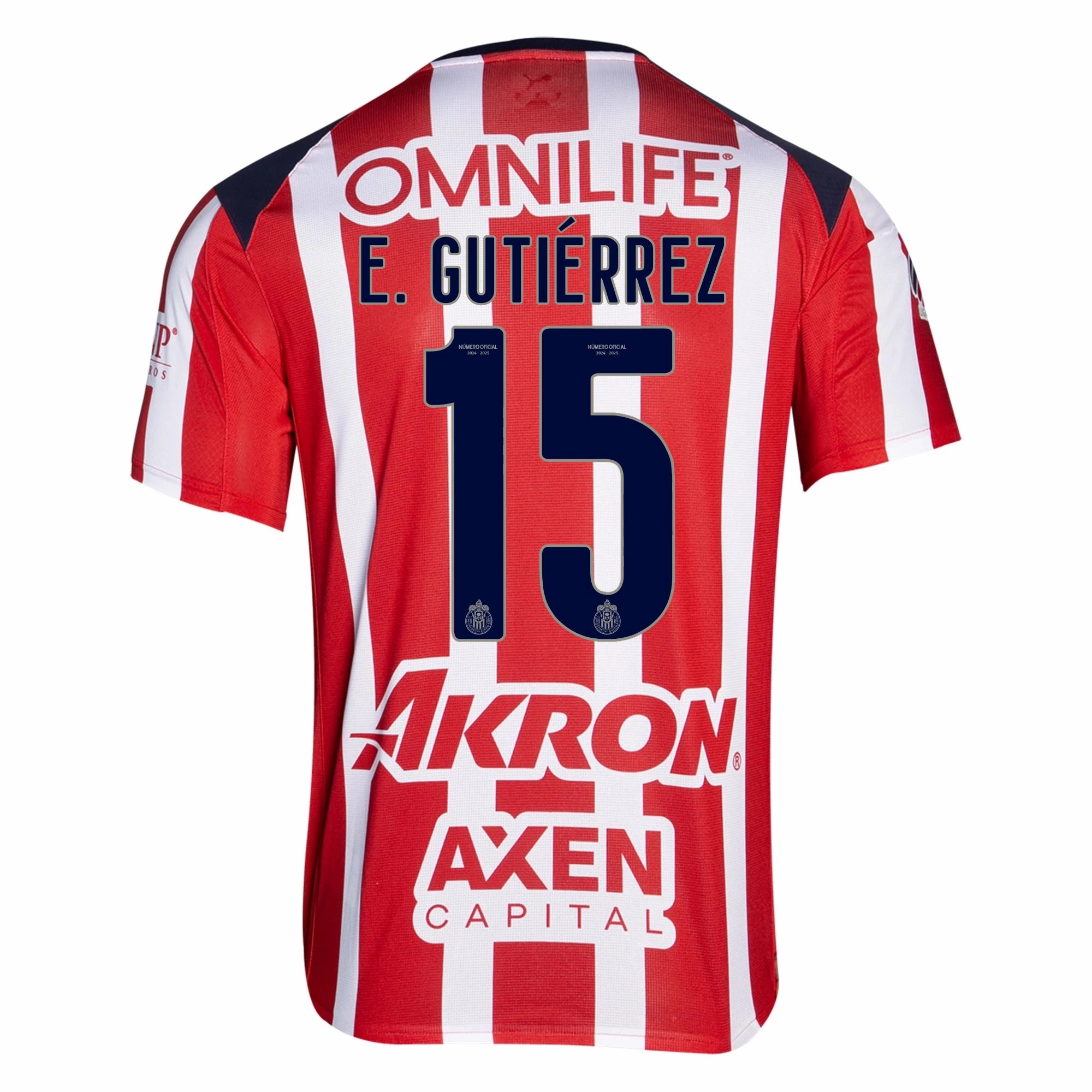 Puma Erick Gutierrez Men's Chivas De Guadalajara Home Jersey 25/26 (Puma Red/White) Vented Back