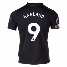 Puma Erling Haaland Men's Manchester City Away Jersey 25/26 w/ NRFR   EPL Patches (Puma Black) Jacquard Knit Training Gear