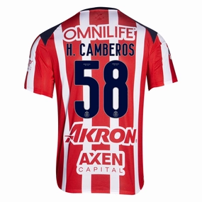 Puma Hugo Camberos Men's Chivas De Guadalajara Home Jersey 25/26 (Puma Red/White) workout mode