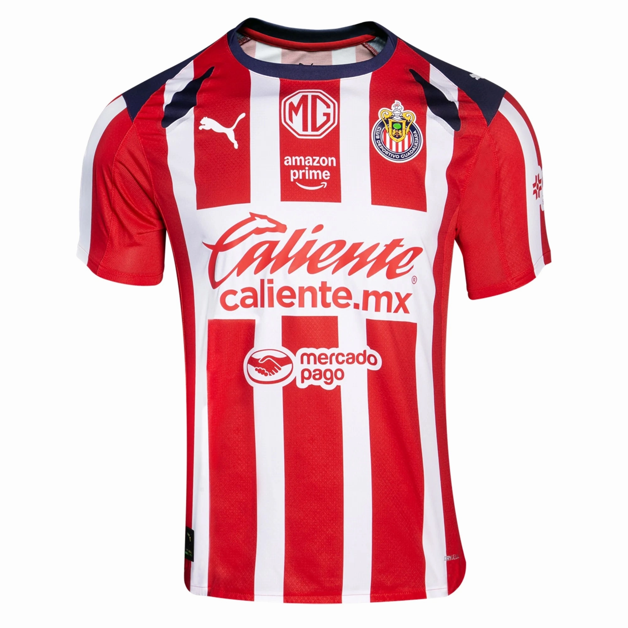 Puma Isaac Brizuela Men's Chivas De Guadalajara Home Jersey 25/26 (Puma Red/White) Breathable Performance Quick Release Zipper Features