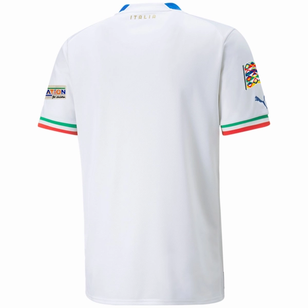 Puma Italy Away Jersey w/ Nations League Patches 22/23 (Puma White/Ultra Blue) Abrasion Resistant Reinforcements
