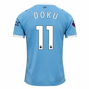 Movement Apparel Air Mesh Puma Jeremy Doku Manchester City Home Jersey 25/26 w/ EPL   Sponsor Patch (Team Light Blue/Puma White)