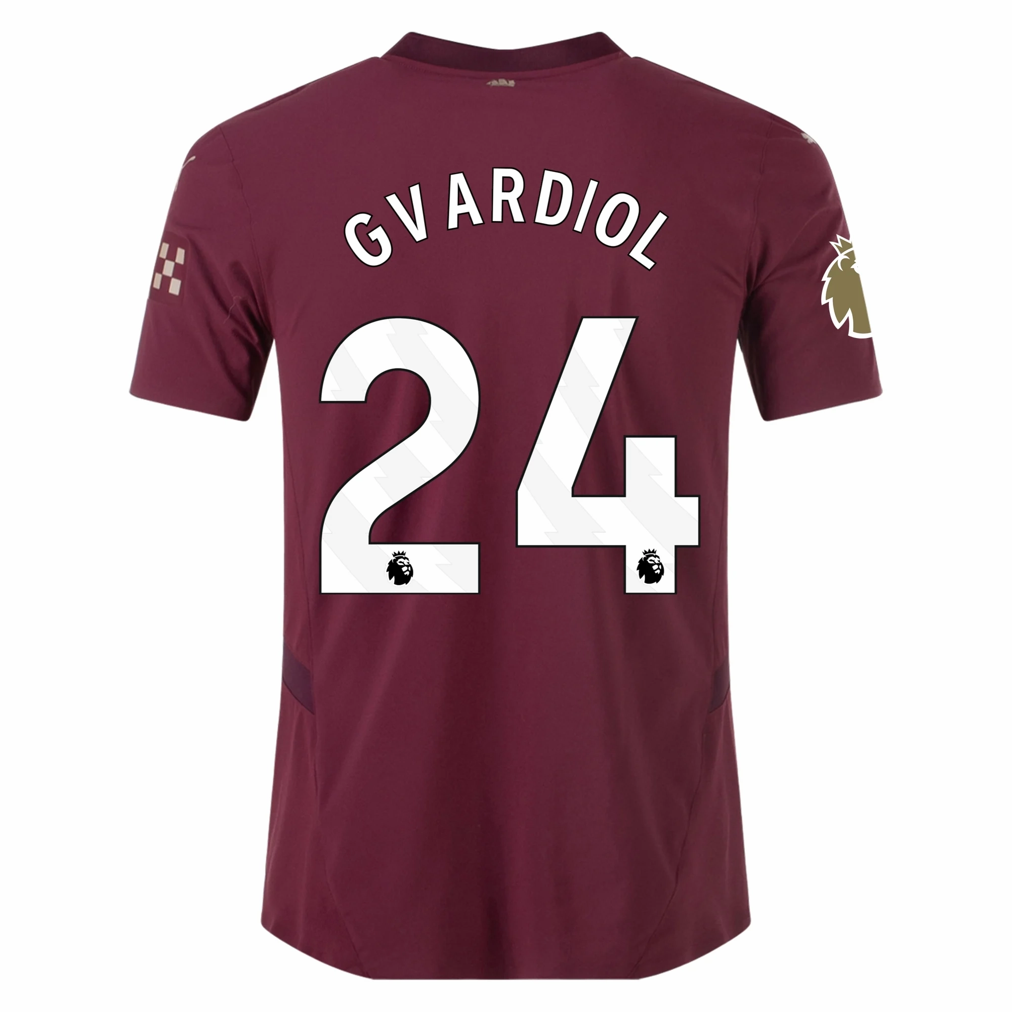 Puma Manchester City Authentic Jo?ko Gvardiol Third Jersey w/ EPL   Club World Cup Patch 24/25 (Dark Jasper) Reinforced Stress Point Stitching Breath Panel