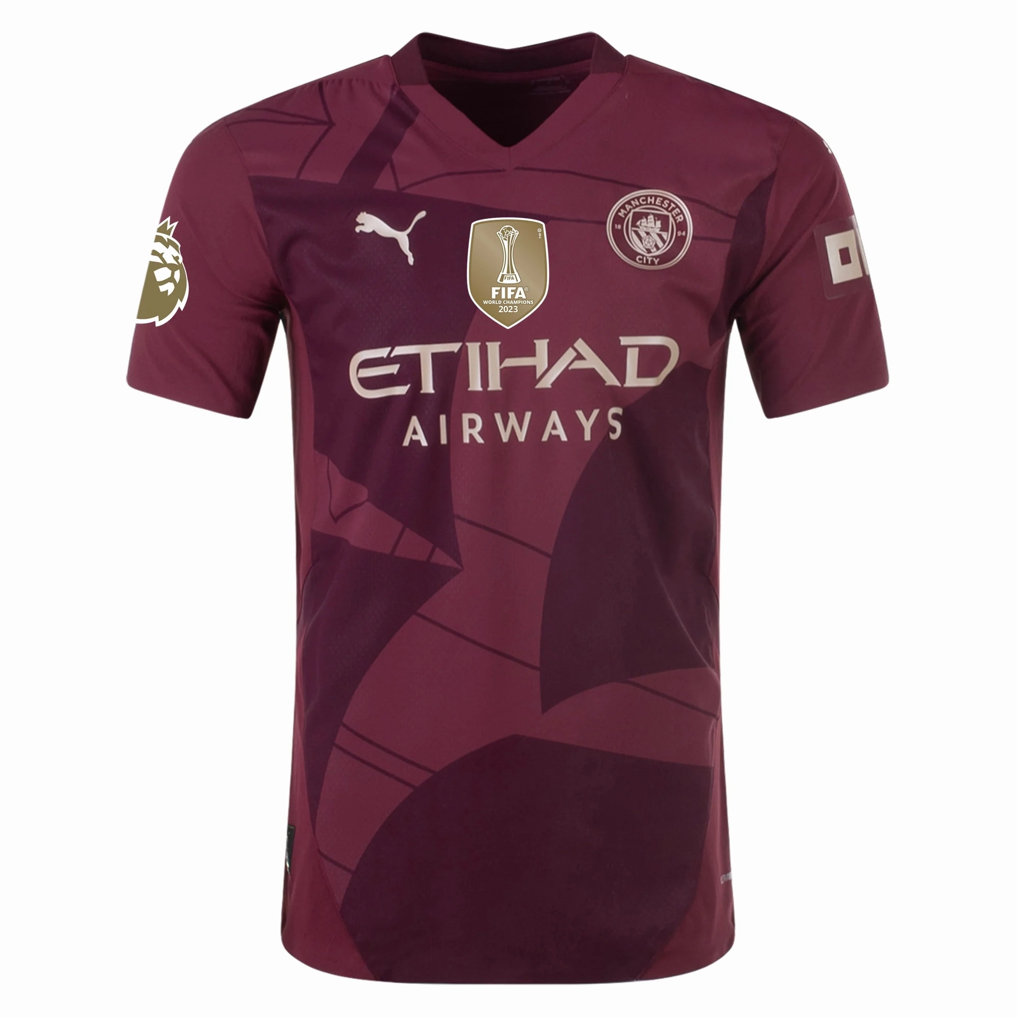 Puma Manchester City Authentic Jo?ko Gvardiol Third Jersey w/ EPL   Club World Cup Patch 24/25 (Dark Jasper) Heat Transfer Graphics