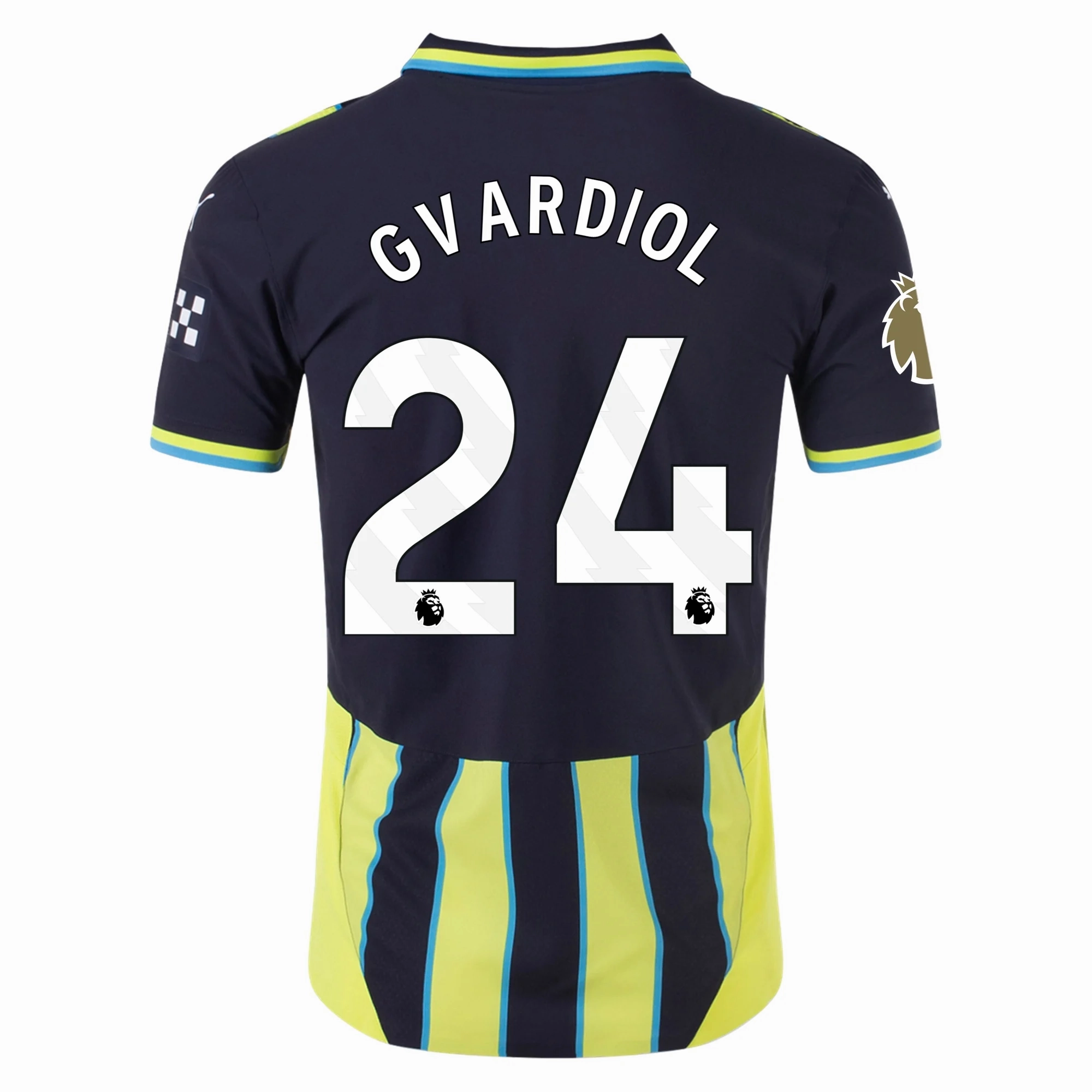 Friction control Puma Manchester City Authentic Josko Gvardiol Away Jersey w/ EPL   Club World Cup Patch 24/25 (New Navy/Yellow Glow)