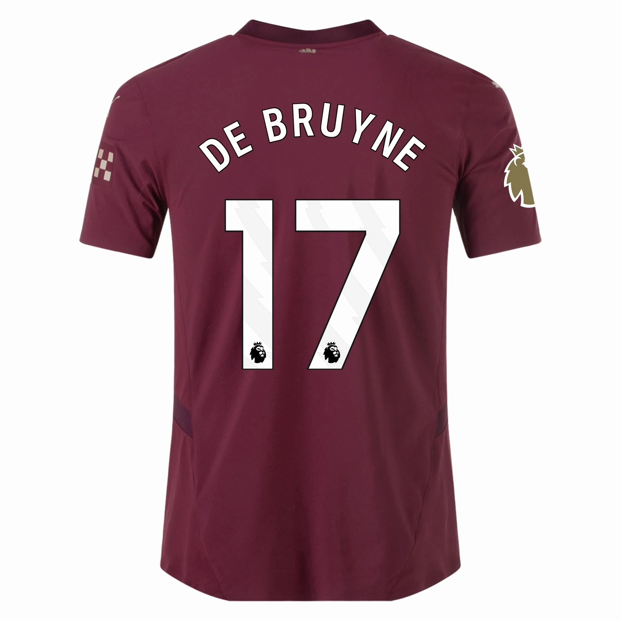 Puma Manchester City Authentic Kevin De Bruyne Third Jersey w/ EPL   Club World Cup Patch 24/25 (Dark Jasper) Adjustable Hem