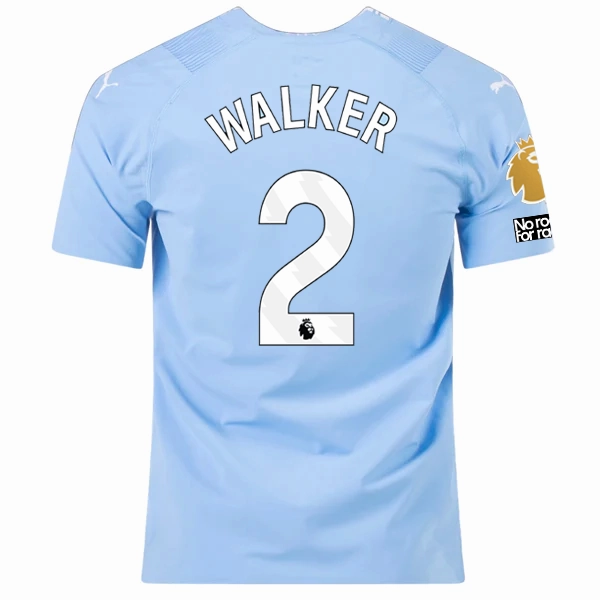 Eco Conscious Dye Process Breathe Zone Puma Manchester City Authentic Kyle Walker Home Jersey w/ EPL   No Room For Racism   Club World Cup Patches 23/24 (Team Light Blue/Puma White)