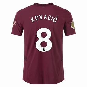 Puma Manchester City Authentic Mateo Kova?i? Third Jersey w/ EPL   Club World Cup Patch 24/25 (Dark Jasper) Reflective Trim Detail Quick Adapt Fibers